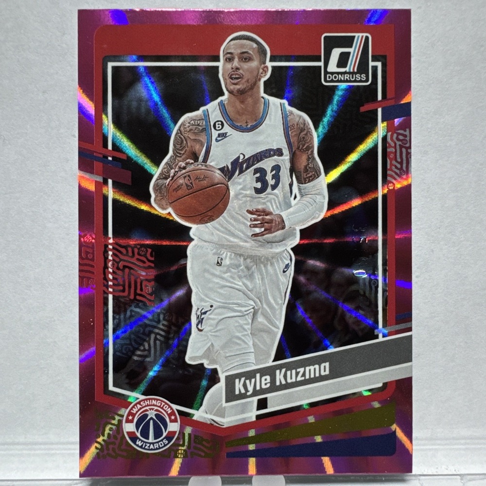 2023-24 Panini Donruss Kyle Kuzma #106 Holo Pink Laser /50 Washington Wizards